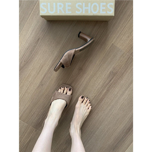 Damen Komfortable High Heel Mules Drune