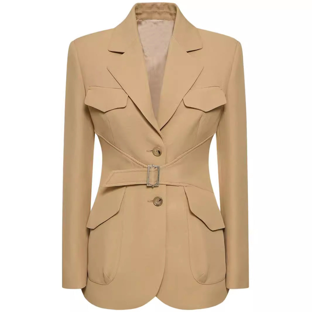 Damen Zweiteiliger Hosenanzug im Tailoring mit tailliertem Blazer und weitem Bein Drune