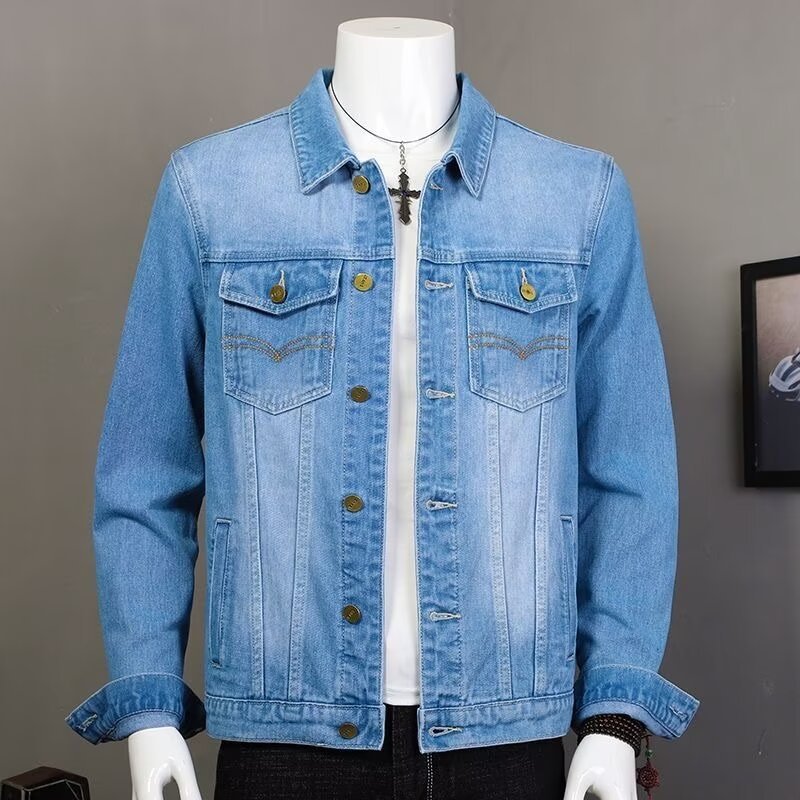 Herren Klassische Denimjacke mit modernen Details Drune