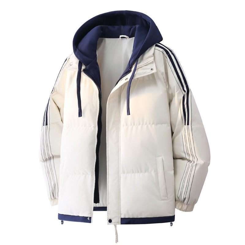 Damen Modische Steppjacke mit Kapuze und Innensweater Drune