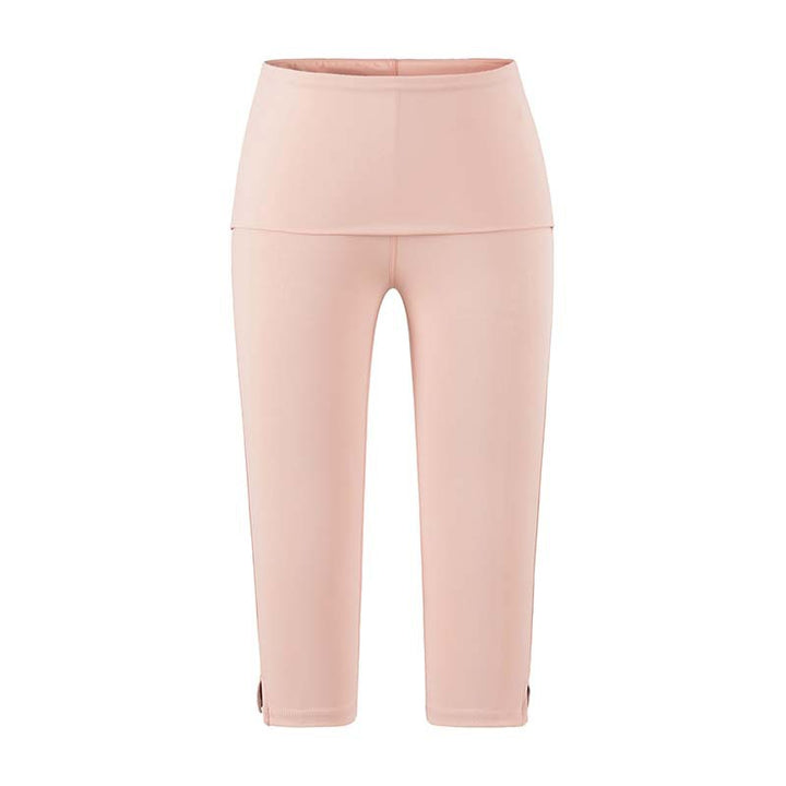 Damen Capri-Leggings mit hohem Umschlagbund, Shaping-Effekt und seitlichem Bein-Schlitz Drune