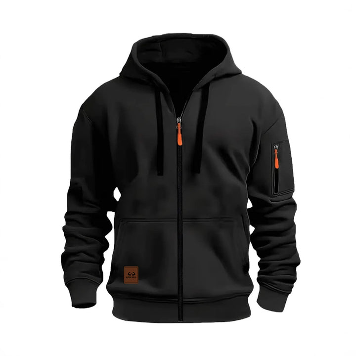 Herren Sportliche Fleecejacke mit Kapuze Drune