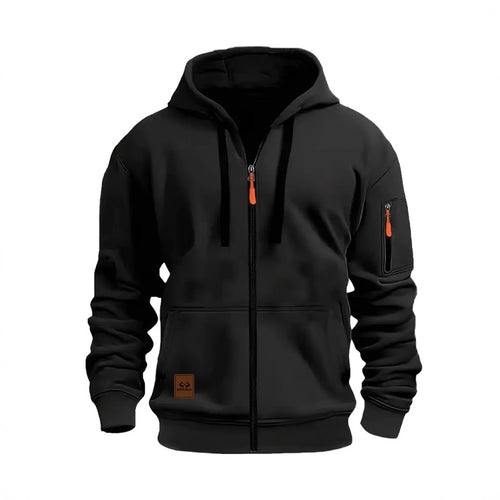 Herren Sportliche Fleecejacke mit Kapuze Drune