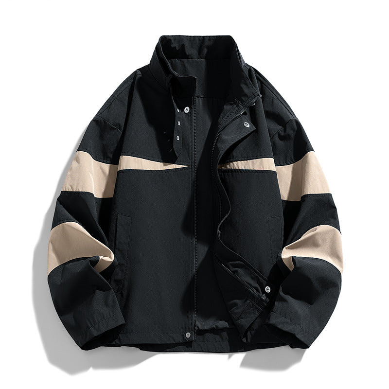 Herren Modische Sportjacke mit hohem Kragen Drune