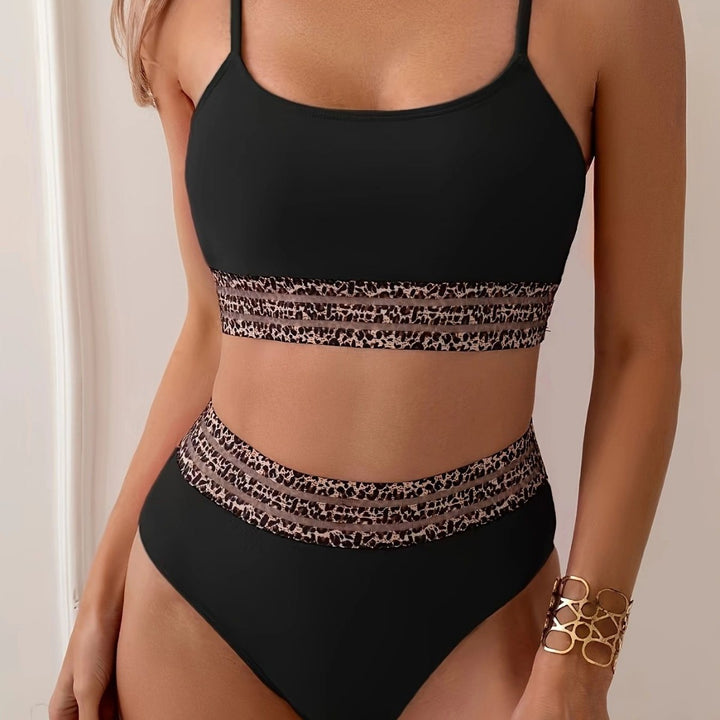 Damen Bikini-Set mit modischem Crop-Top und hoch taillierten Shorts Drune