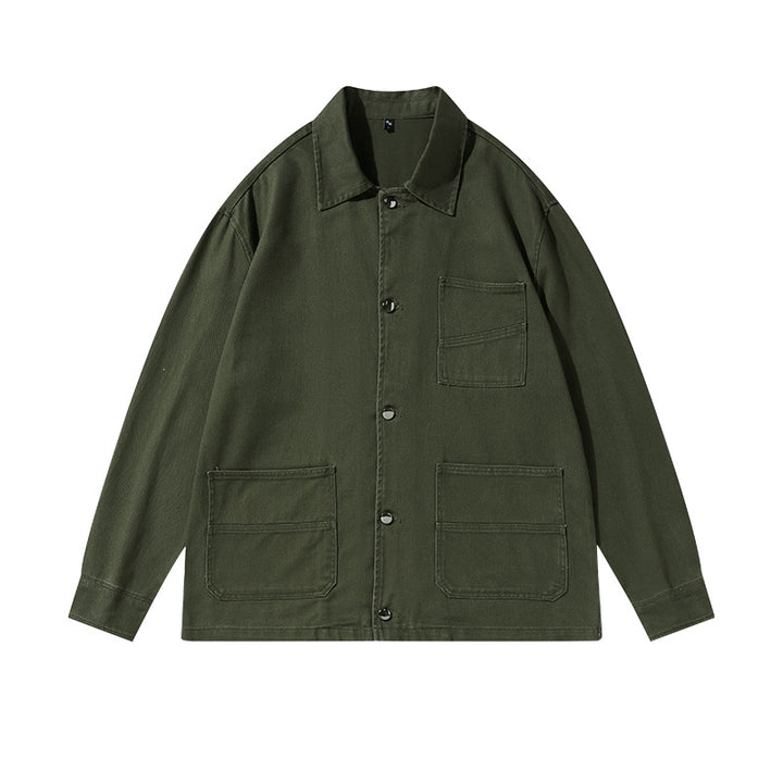 Unisex Oversize-Arbeitsjacke im Overshirt‑Stil aus Canvas mit aufgesetzten Taschen Drune