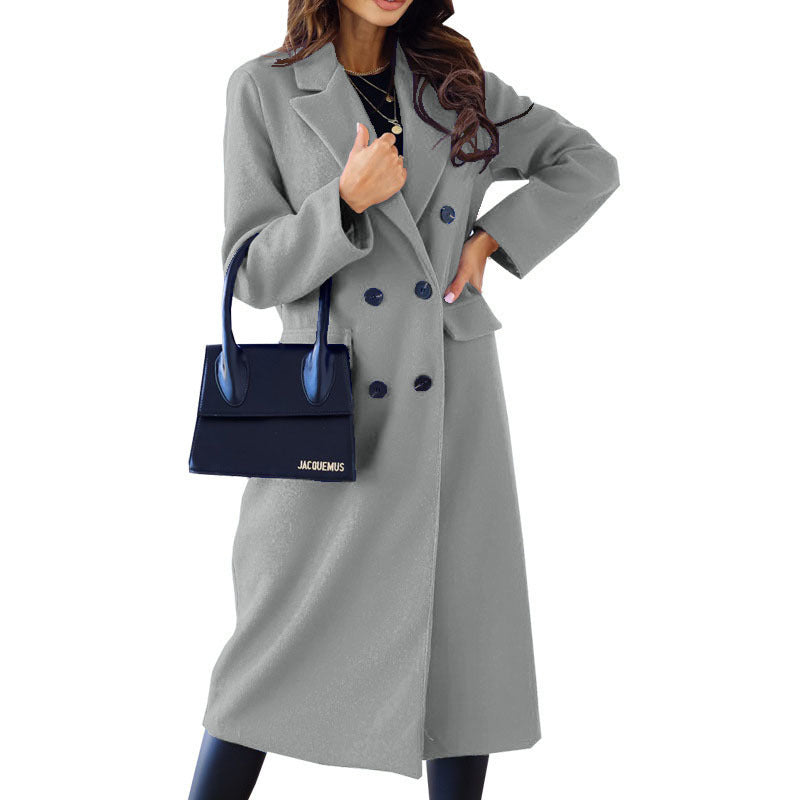 Damen Elegante und modische Wollmantel Drune