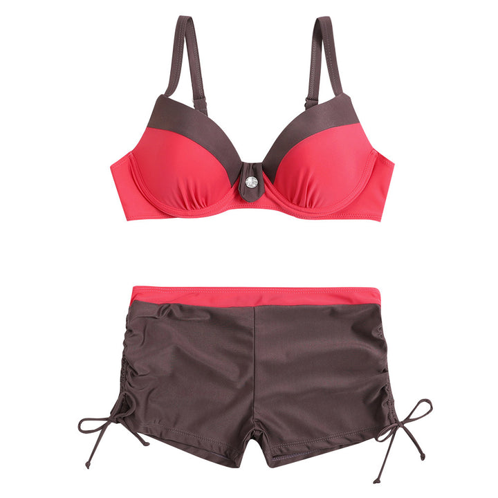 Damen Sportlicher Bikini mit elegantem Bustier und hochgeschnittenen Shorts Drune
