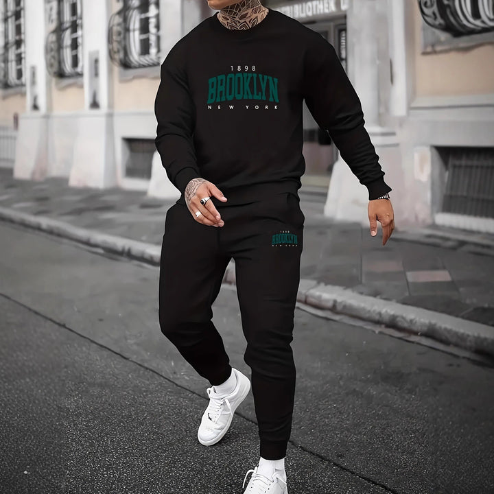 Herren Sportliches Freizeitset mit markantem Schriftzug Drune