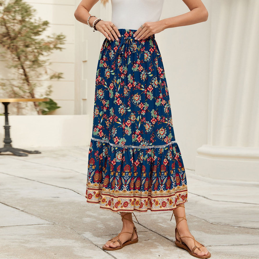 Damen Maxi-Rock mit verspieltem Blumenmuster Drune
