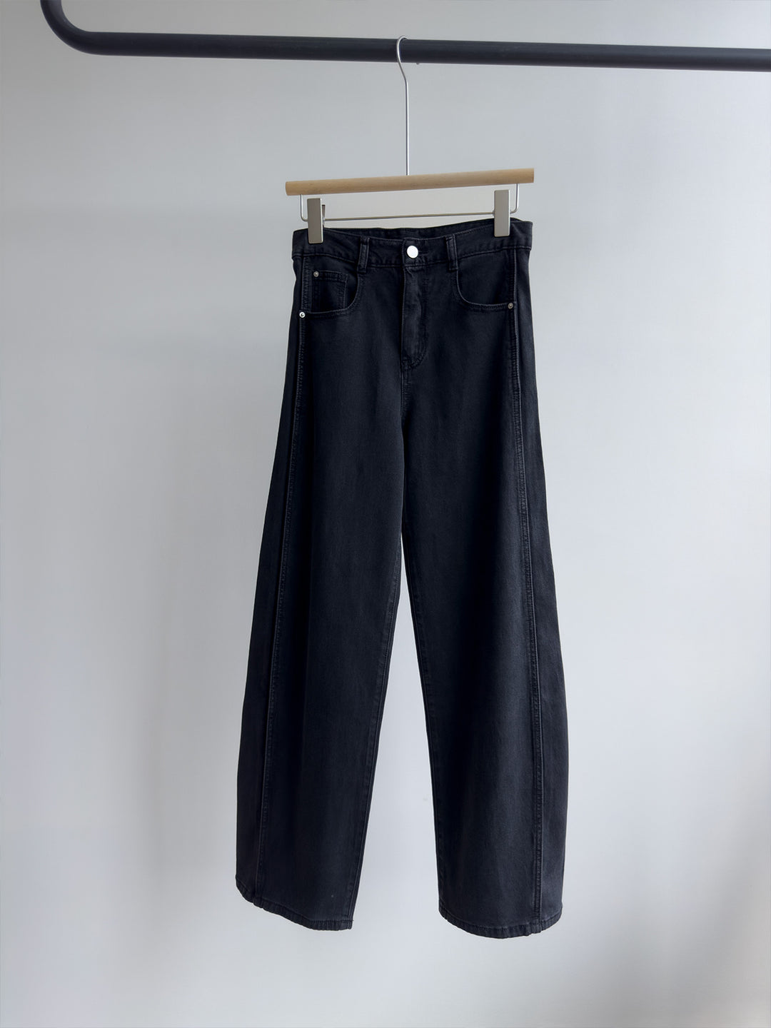 Damen Hoch sitzende Weitbein Denim Hose Drune