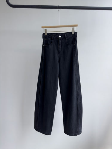 Damen Hoch sitzende Weitbein Denim Hose Drune