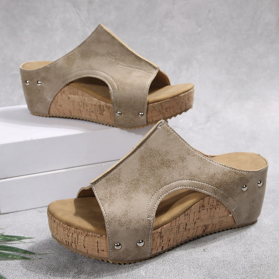 Damen modische Plateausandalen mit elegantem Korkdesign und komfortabler Sohle Drune
