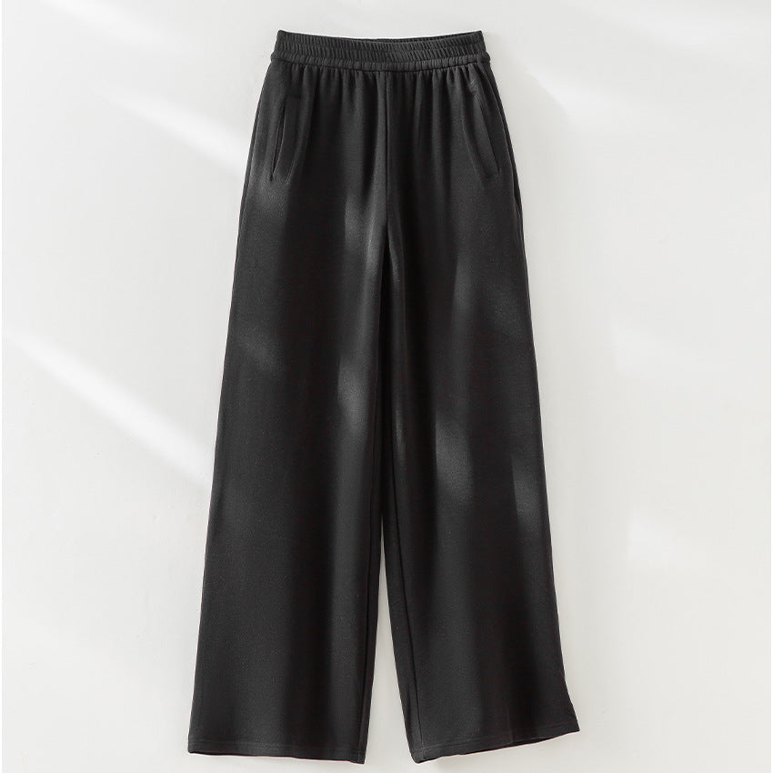 Damen weite Lounge-Hose mit elastischem Bund und Eingrifftaschen Drune