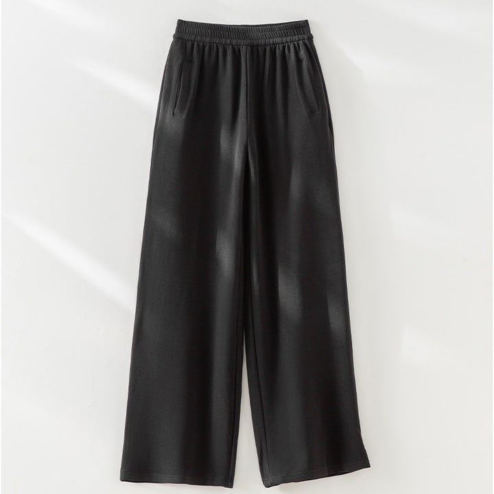 Damen weite Lounge-Hose mit elastischem Bund und Eingrifftaschen Drune