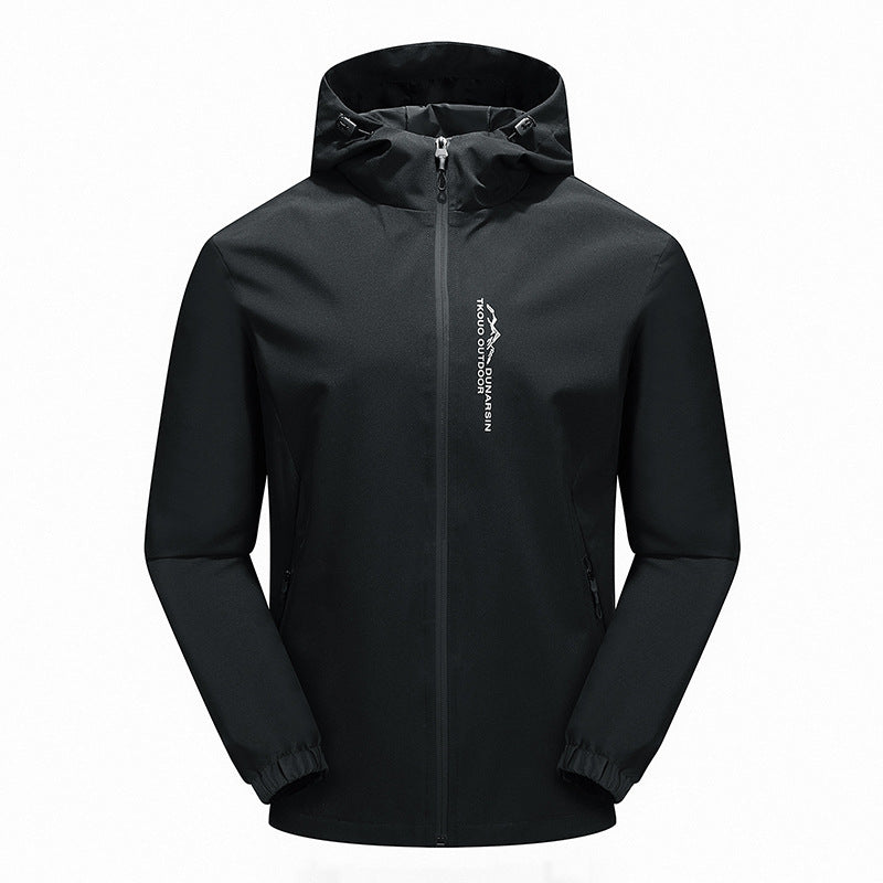 Herren Ultraleichte Regenjacke mit Kapuze, wasserabweisender Membran und getapten Nähten Drune
