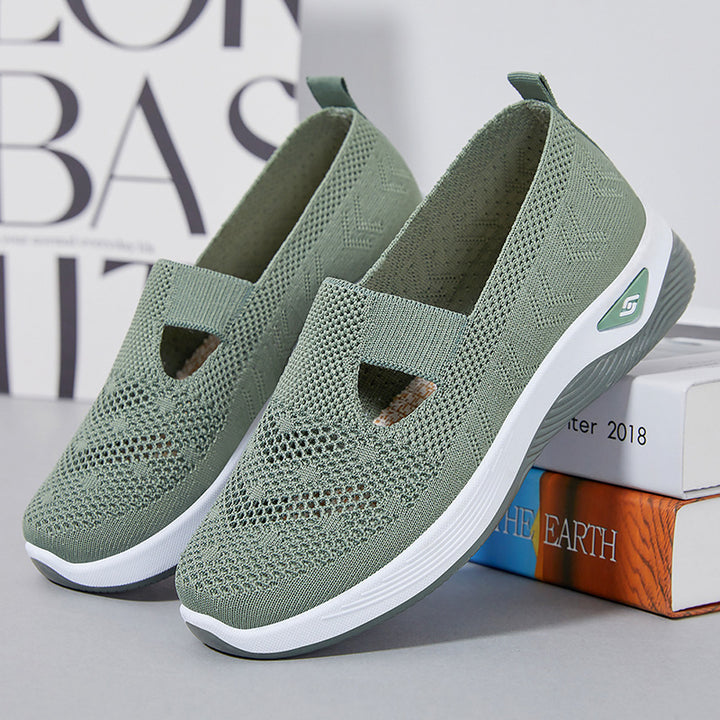 Damen nan leichte gestrickte Slipper mit orthopädischer Komfortsohle Drune