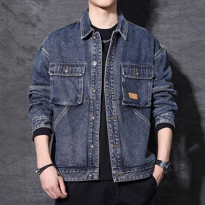 Herren Denim Jacke mit praktischen Taschen Drune