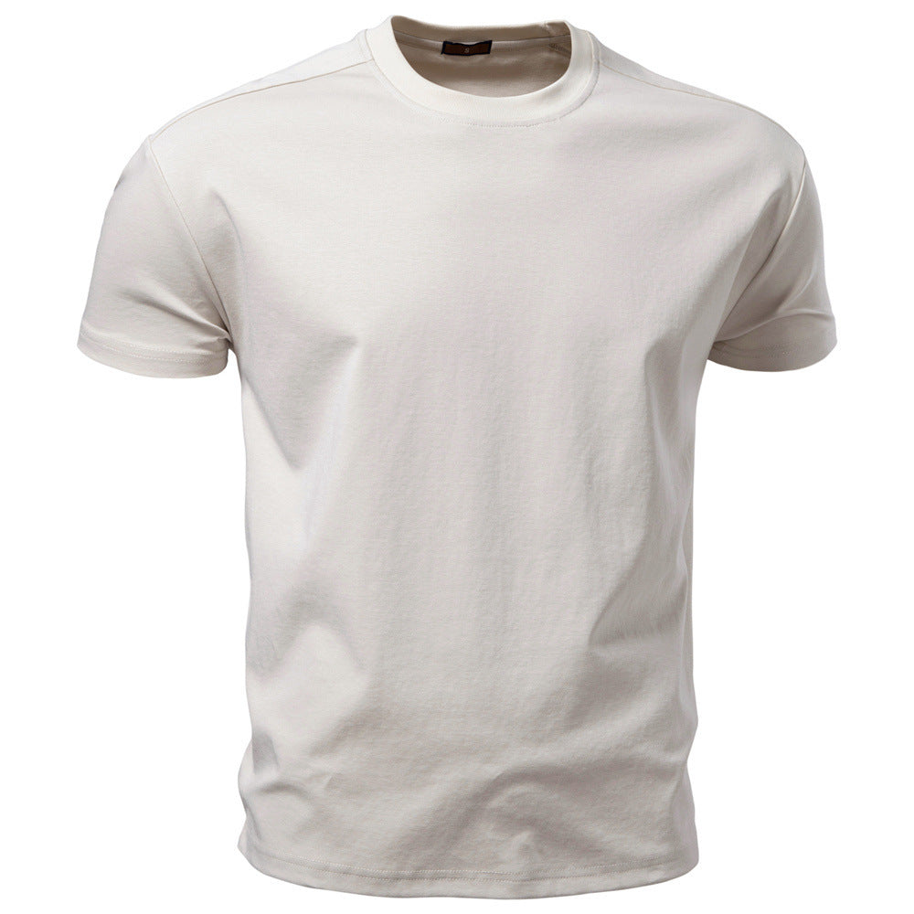 Herren nan klassisches Baumwolljersey Rundhalsshirt mit verstärktem Kragen Drune