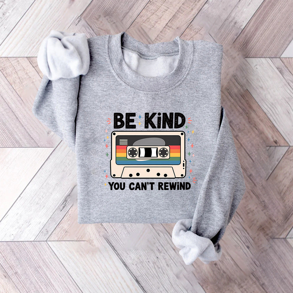 Damen Sweatshirt mit Vintage-Kassettenmotiv und inspirierendem Schriftzug Drune