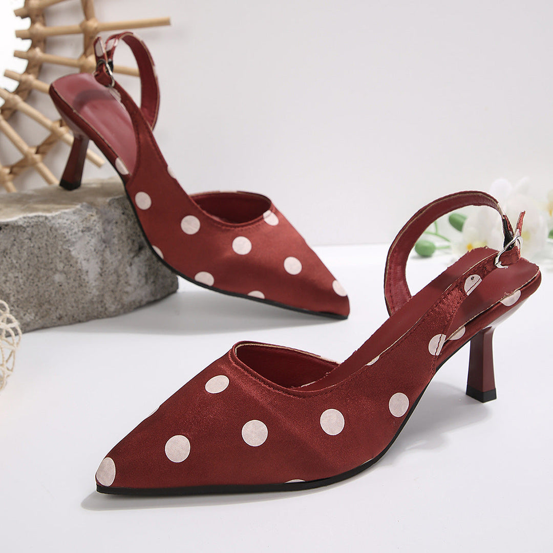 Damen Slingback Pumps mit Punkten Drune