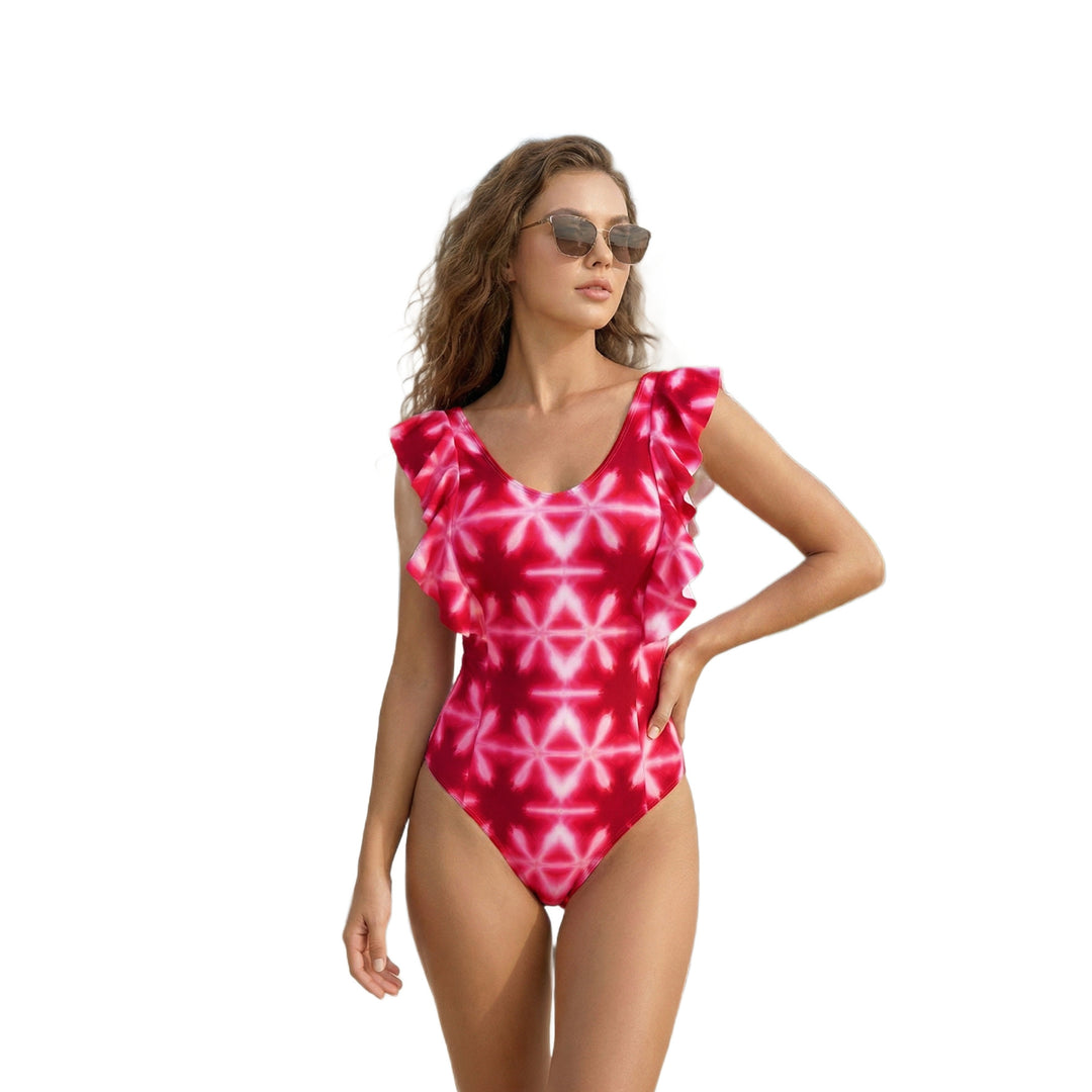 Damen Raffinierter Badeanzug mit Volantdetails Drune