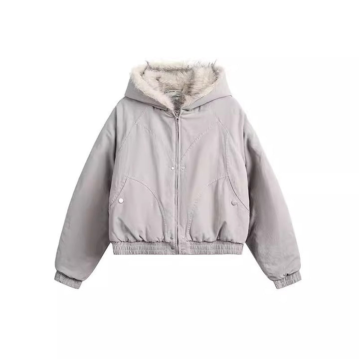 Drune | Parka Jacke Kapuze Kordel Fellgefütterte Jacke Winterjacke