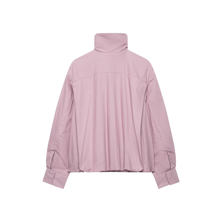 Damen Leichter Cropped Windblouson mit hohem Stehkragen und weitem Raglanärmel Drune