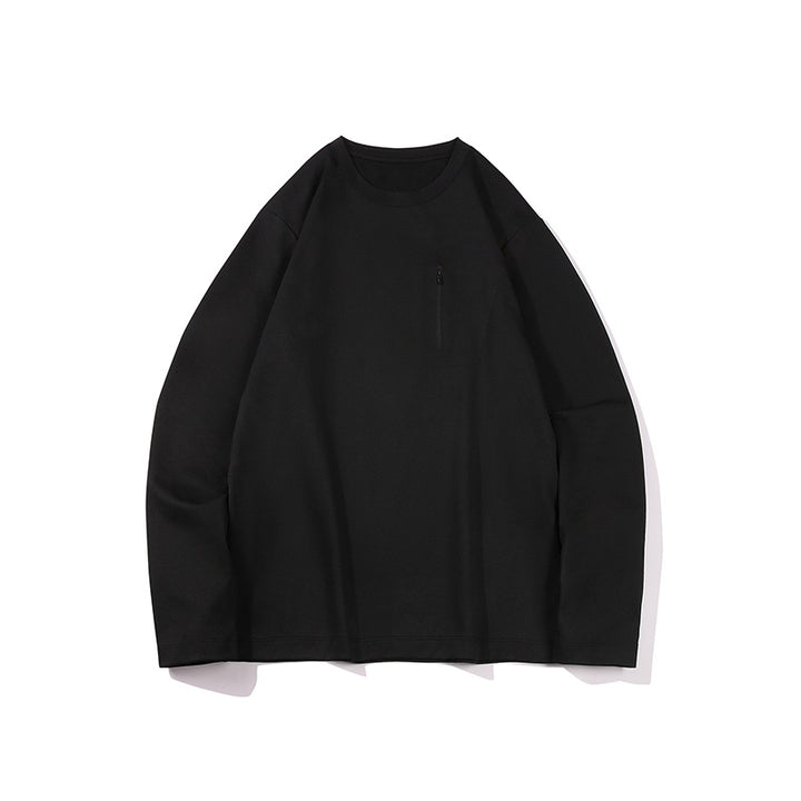 Herren Oversized-Langarmshirt mit Brustreißverschluss und Relaxed-Fit Drune