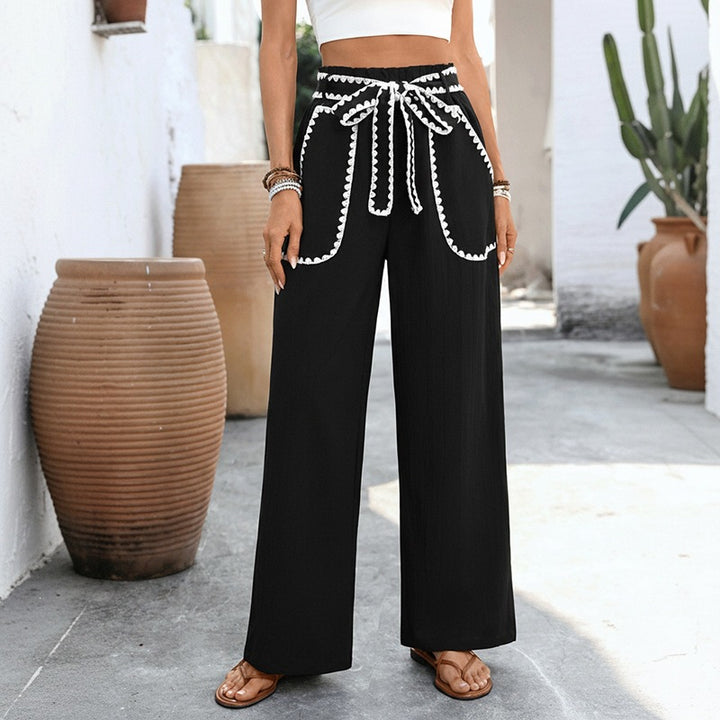 Damen Elegante Hochtaillierte Palazzo-Hose Drune
