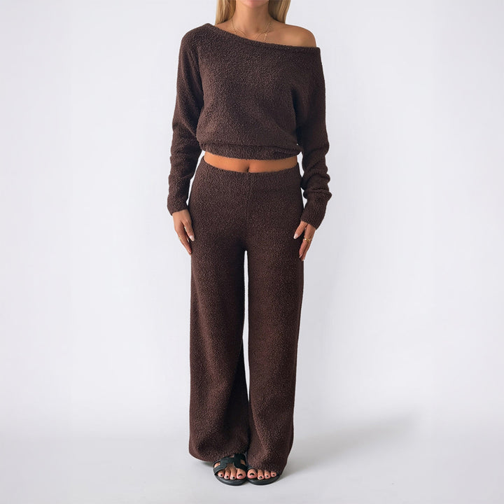 Damen lässiges Jumpsuit-Set mit weitem Bein und off-shoulder Design Drune