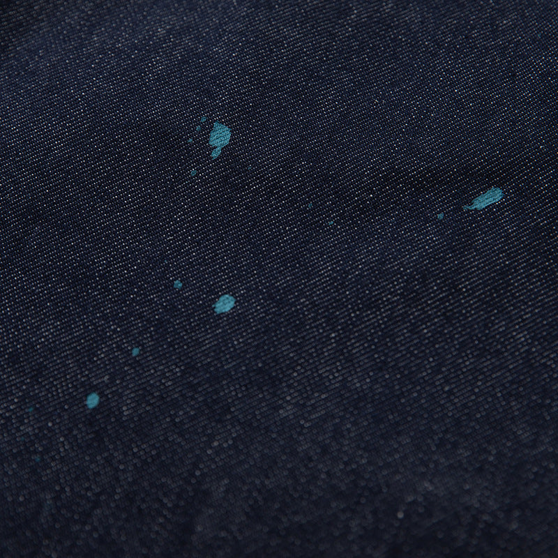 Herren Relaxed-Tapered Denimhose mit Farbklecks-Detail und hohem Bund Drune