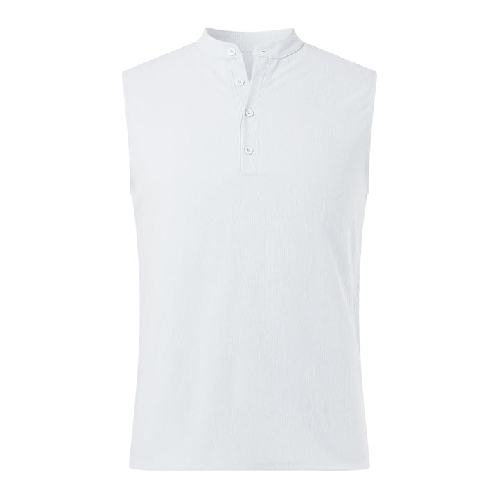 Herren Ärmelloses Henley-Shirt aus atmungsaktivem und leichtem Material Drune