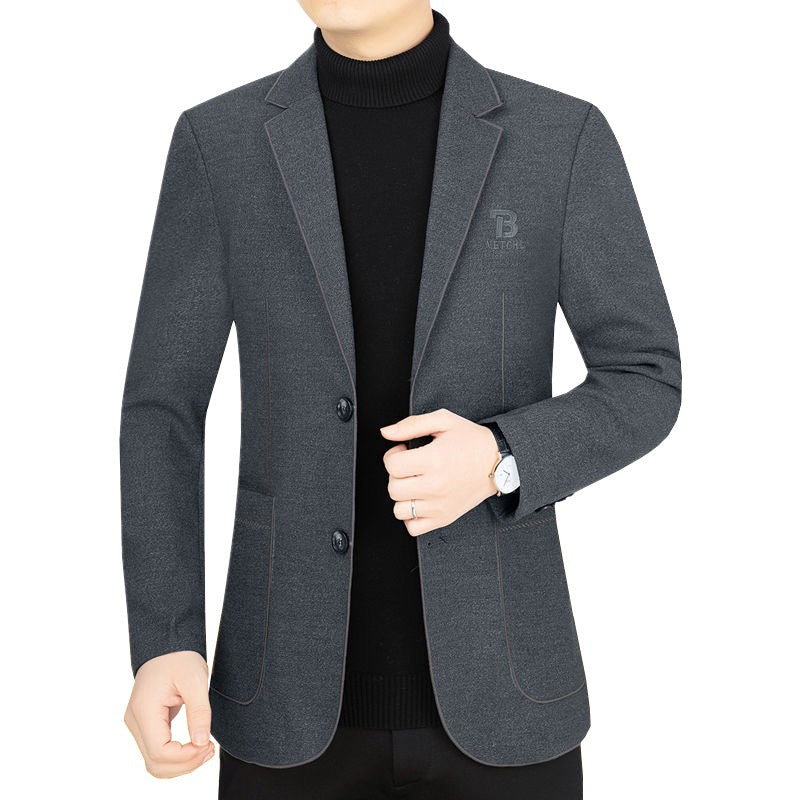 Herren Slim-Fit Sakko aus leichtem MischgewDrunee mit Struktur Drune