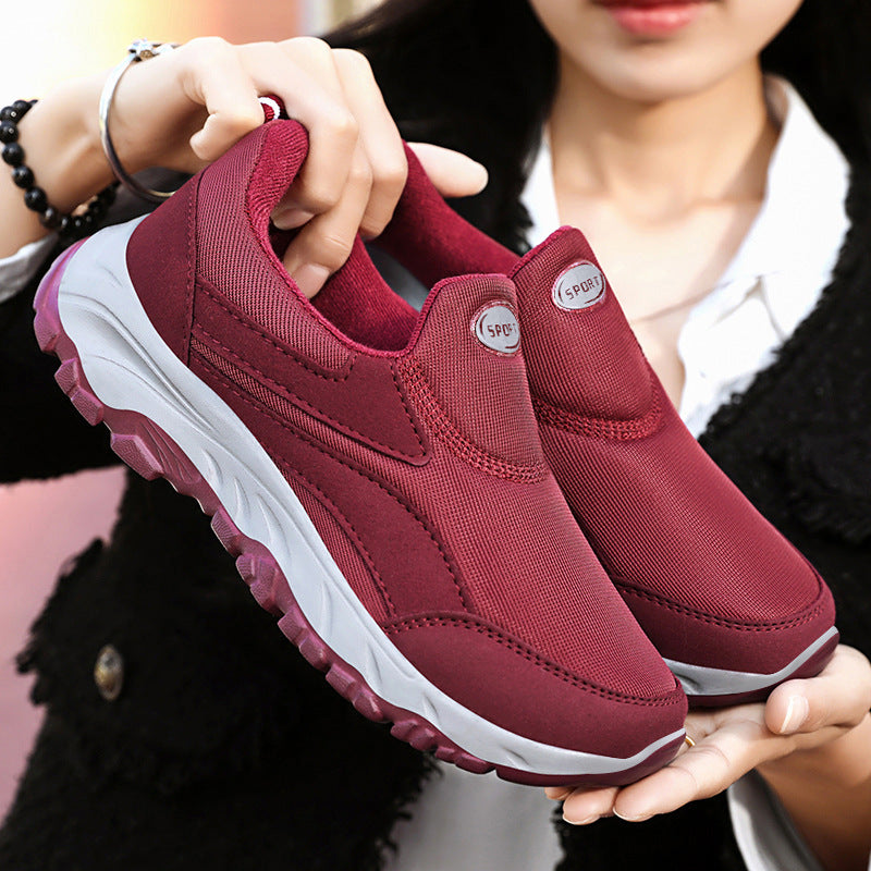 Damen nan leichter Slip-On Walkingsneaker mit elastischem Einstieg, gepolstertem Memory-Fußbett und profilierter rutschfester Laufsohle Drune