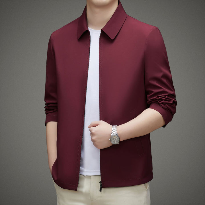Herren leichte Sportjacke mit elegantem Stehkragen und praktischen Taschen Drune