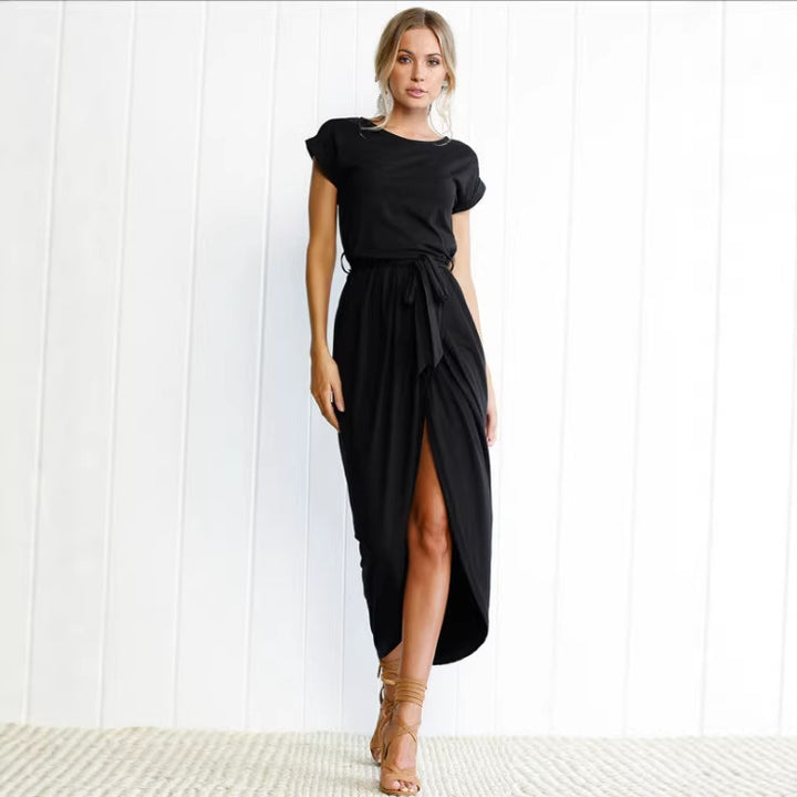 Damen Midikleid mit eleganter Wickeloptik und seitlichem Schlitz Drune