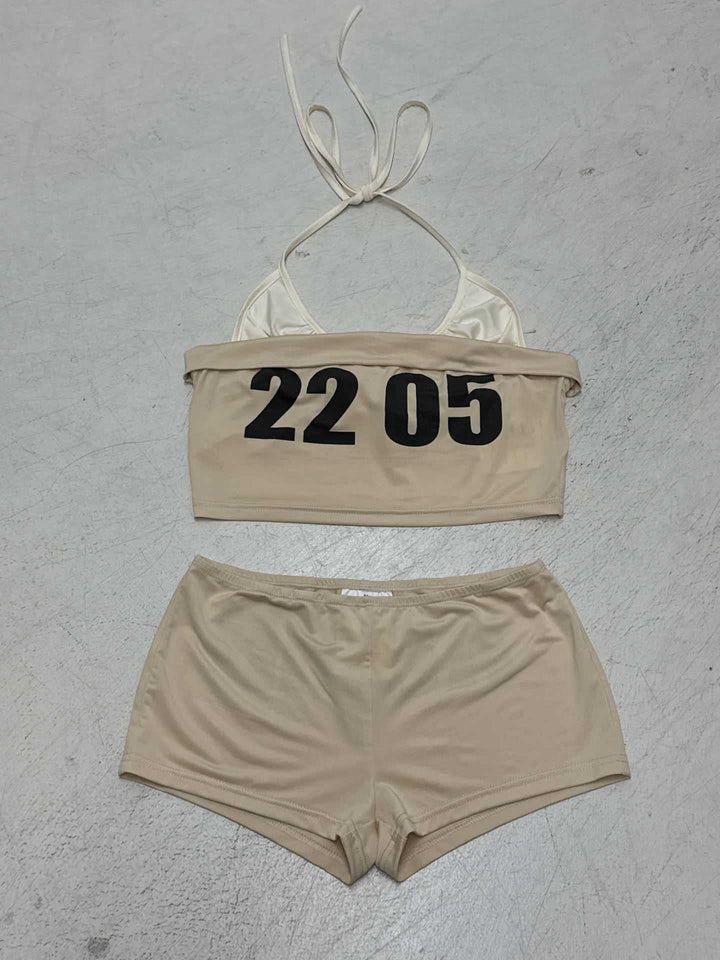 Damen Sportlicher Bikini-Set mit stylischer Crop-Top und bequemen Shorts Drune