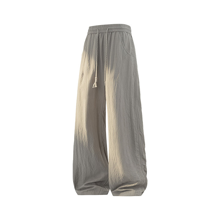 Damen Weite Leinen-Ballonhose mit Tunnelzugbund und Seitentaschen Drune