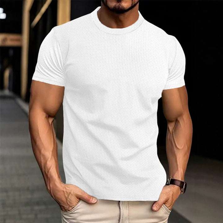 Herren Strukturiertes Kurzarm-T-Shirt aus Feinstrick Drune