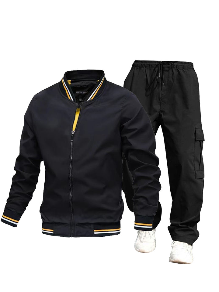 Herren Sportliche Jacke und Cargo-Hose Set Drune