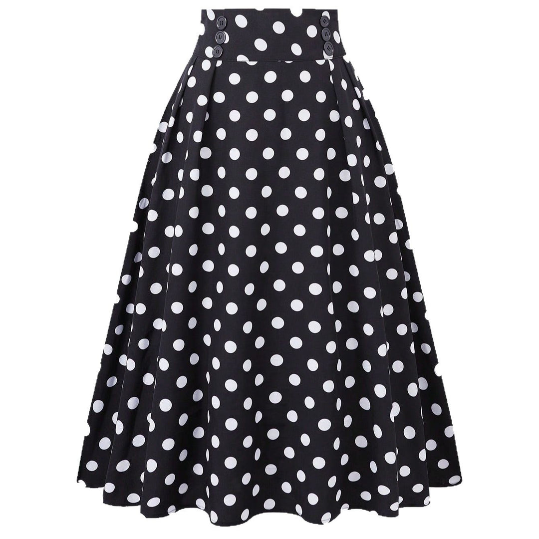 Damen Eleganter Midirock mit Polka Dots Drune