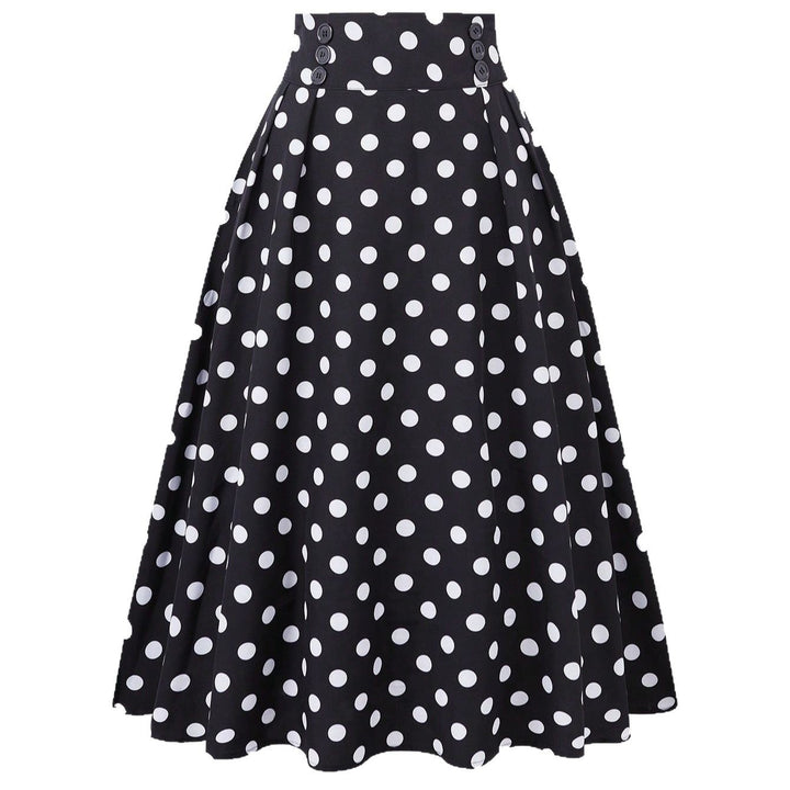 Damen Eleganter Midirock mit Polka Dots Drune