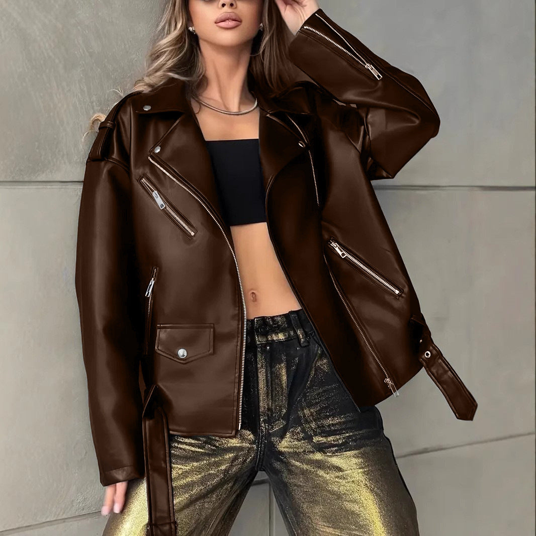Drune | Oversized Lederjacke für Frauen