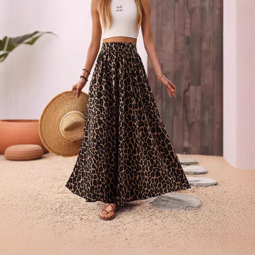 Damen Maxirock mit leopardenmuster Drune