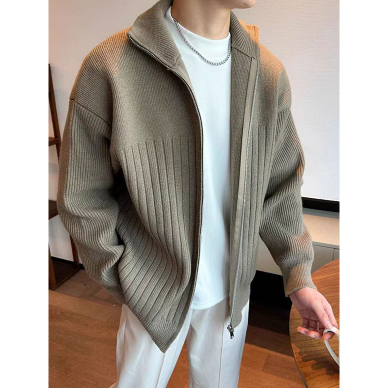 Herren Modische Strickjacke mit Reißverschluss Drune