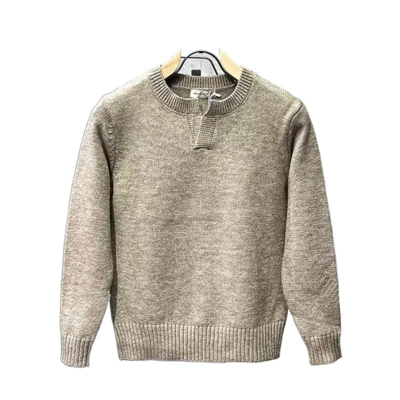 Damen Gemütlicher Strickpullover mit Kragen Drune
