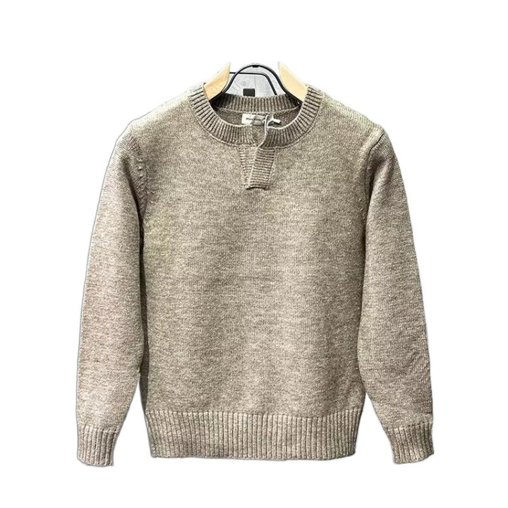 Damen Gemütlicher Strickpullover mit Kragen Drune