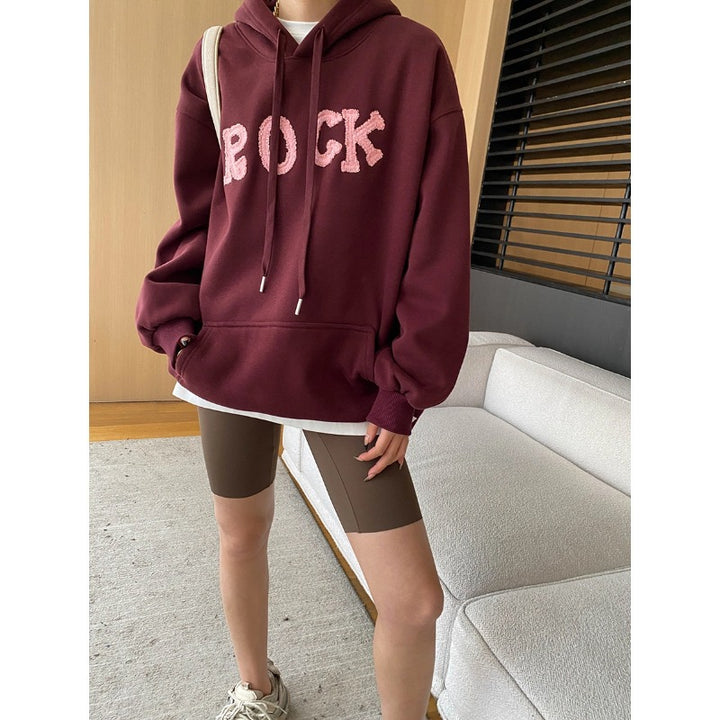 Damen Hoodie mit auffälligem Schriftzug Drune