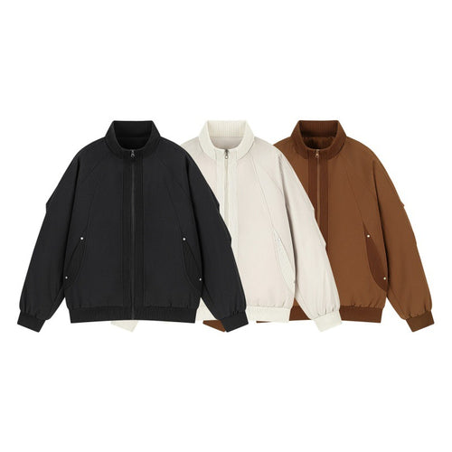 Damen Oversize Bomberjacke mit Raglanärmeln, Stehkragen und Eingrifftaschen Drune